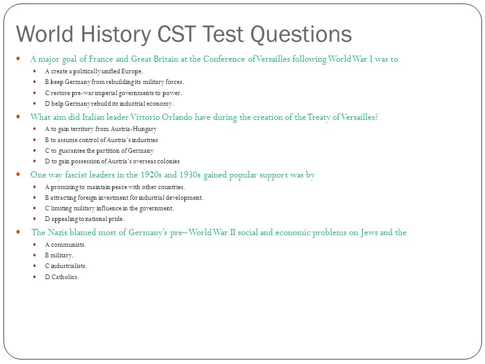 World History Subject Test